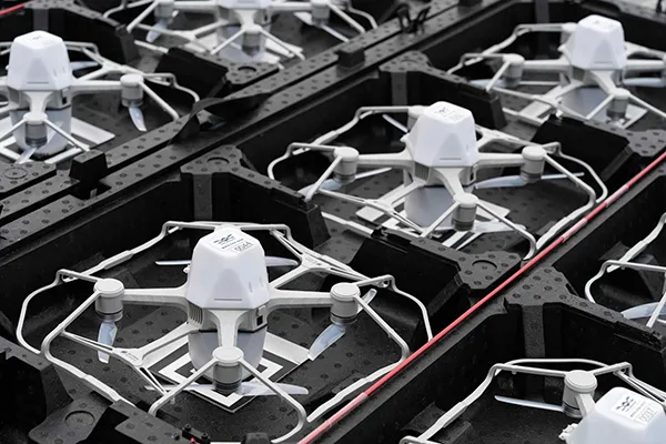 Drone light show production on site