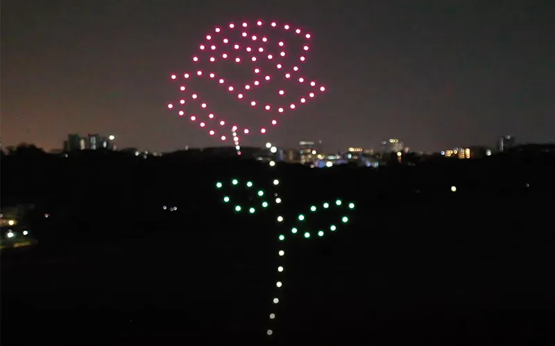 Wedding Proposal Drone Light Show Singapore — 100 Drones | MIRS Innovate Drone Light Show