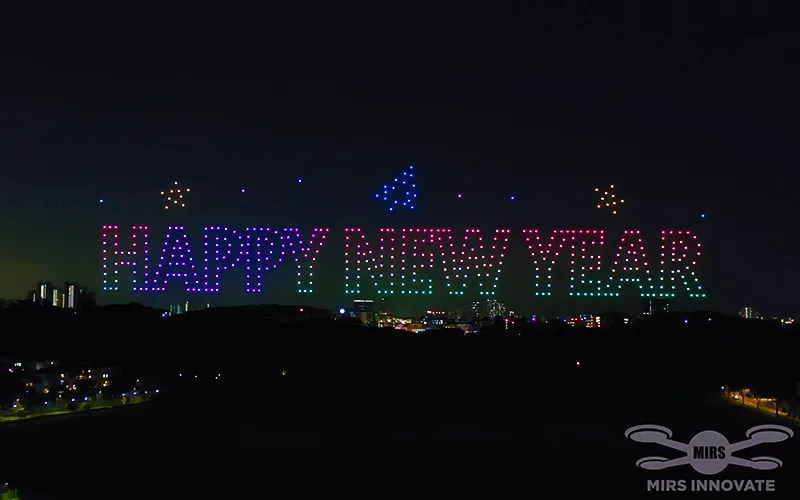 Holiday Celebration Drone Light Show Singapore — 500 Drones | MIRS Innovate Drone Light Show