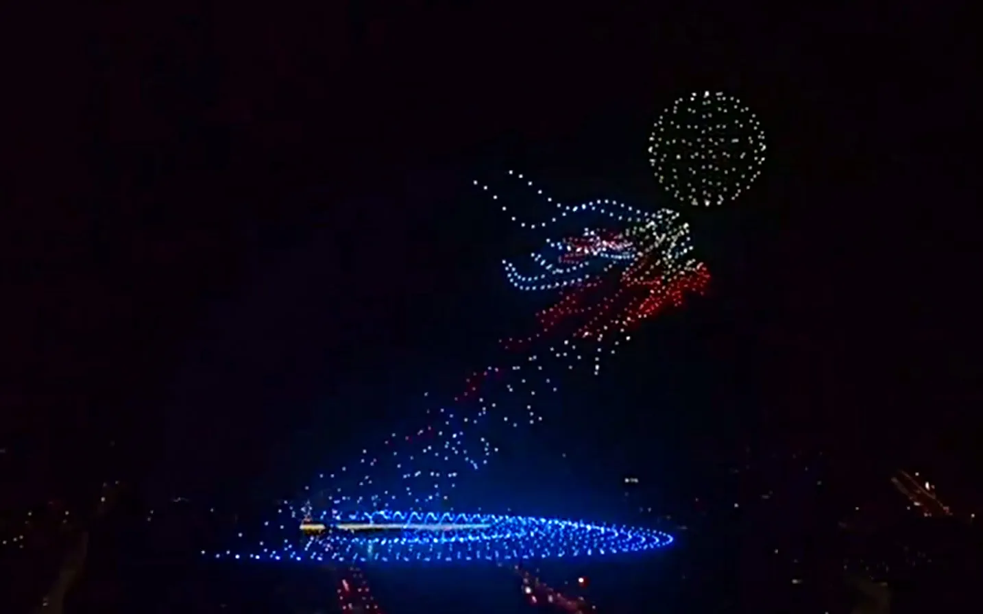 1800 drones · China · Celebrate