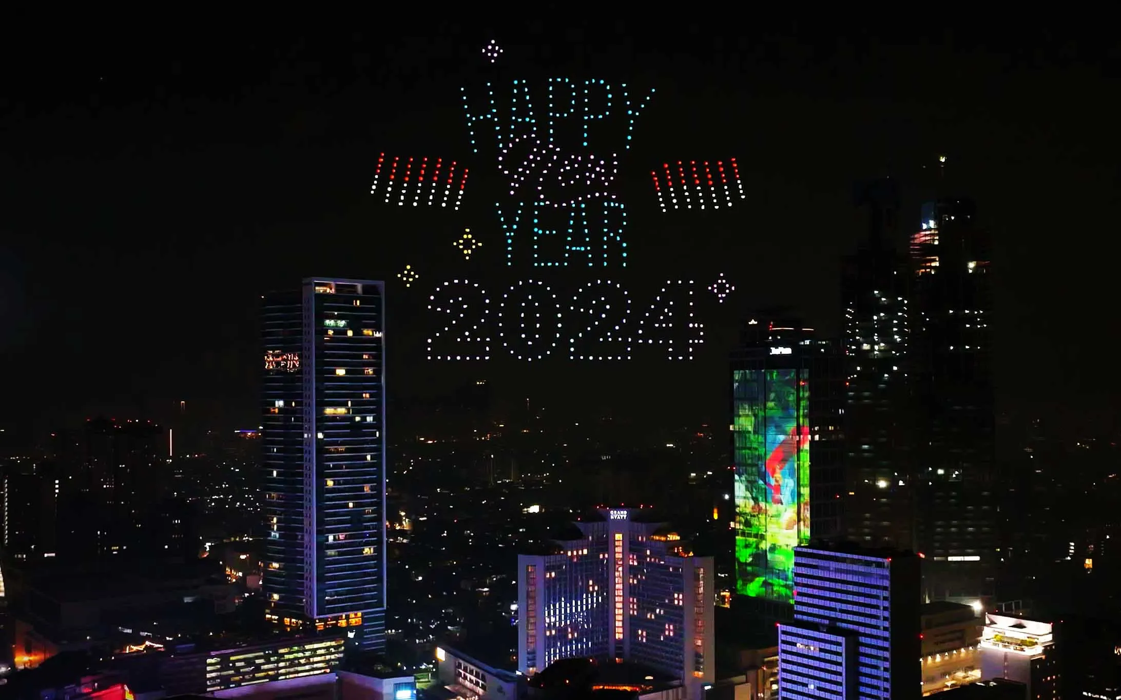 New Year's Eve Drone Show Jakarta Indonesia — 500 Drones | MIRS Innovate Drone Light Show