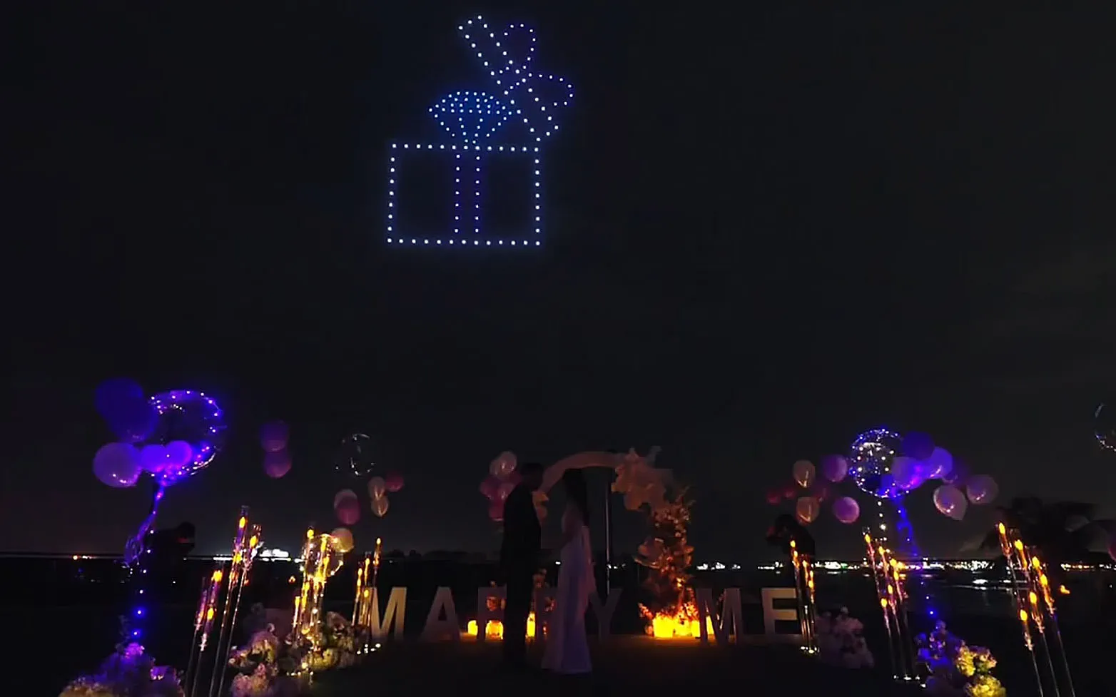 Wedding Proposal Drone Light Show Singapore Gardens by the Bay — 150 Drones | MIRS Innovate Drone Light Show