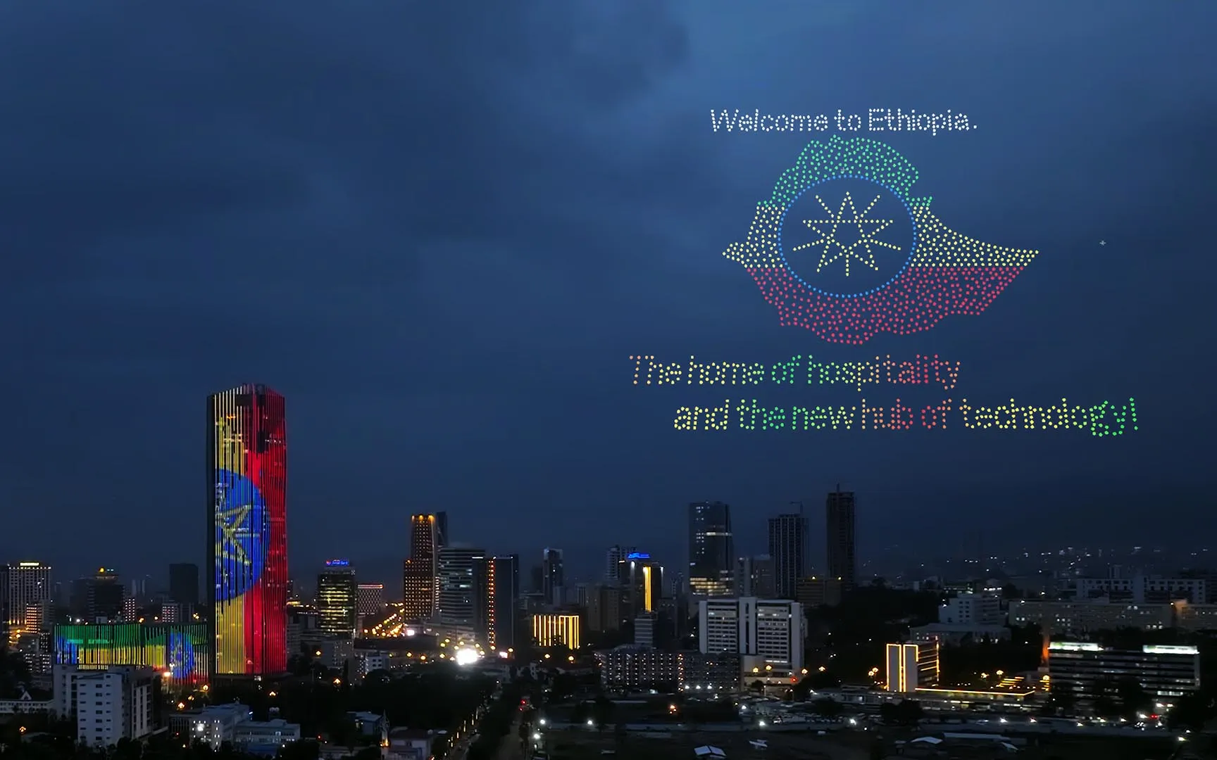Digital Africa ETEX Exhibition Drone Show Addis Ababa Ethiopia — 1,500 Drones | MIRS Innovate Drone Light Show